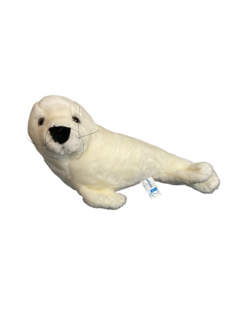 SeaWorld Kohls Cares White Baby Harp Seal Pup Plush Realistic Coastal 14"